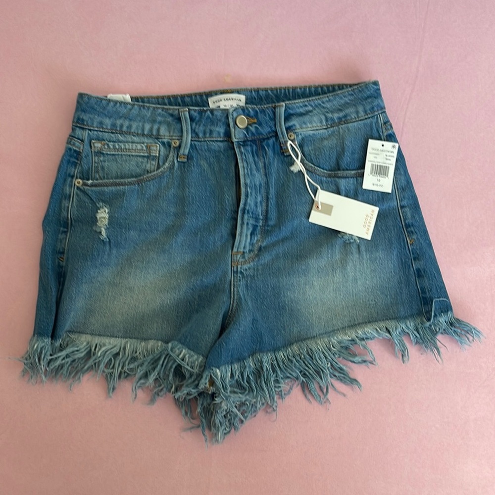 New Good American Bombshell denim shorts